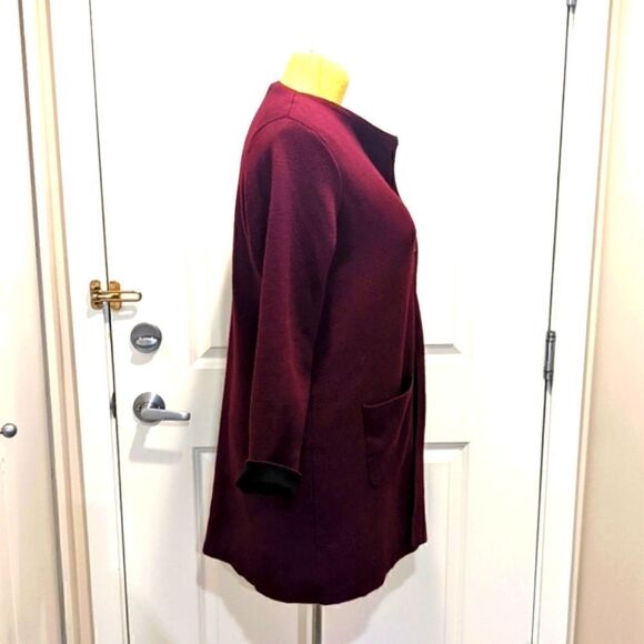 Catherine Malandrino XXL Plum One Button Knee Length Cardigan Duster - Picture 5 of 9